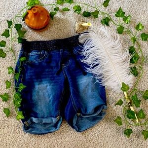 Blue Jean shorts with sparkly waistband